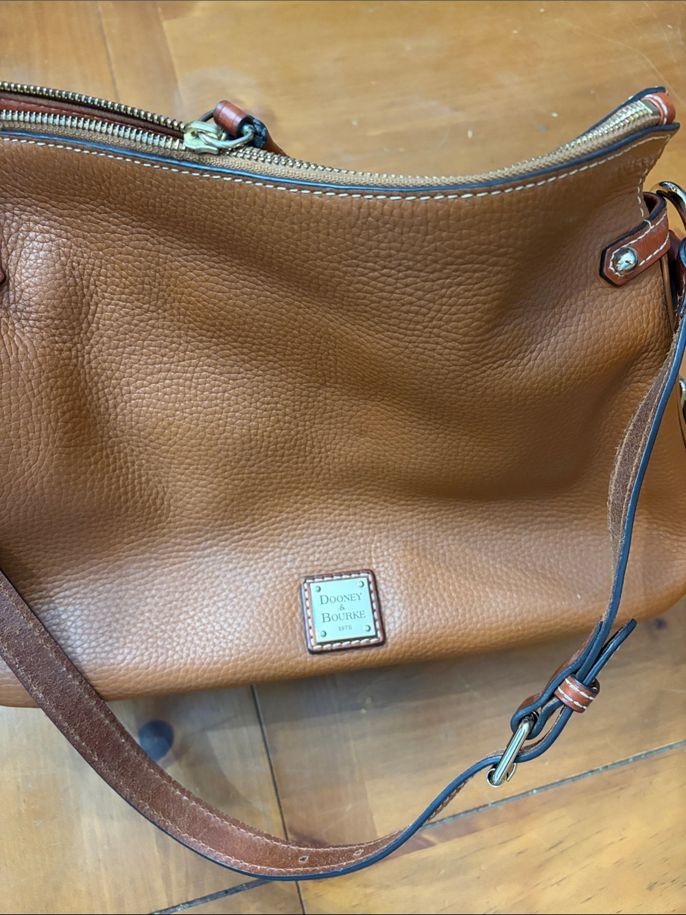 Dooney & Bourke Tan Pebble Leather Shoulder Bag